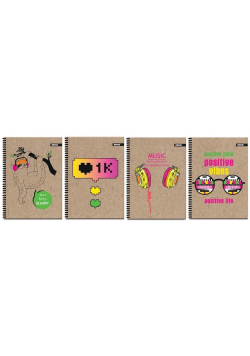 Kołozeszyt A4/80K kratka Kraft Liner Fluo