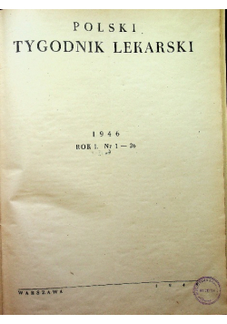 Polski Tygodnik Lekarski Rok I Nr 1 - 26