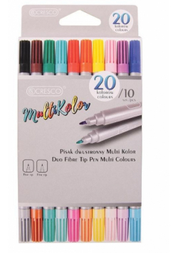Pisaki dwustronne multikolor 20 kolorów