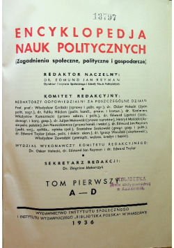 Encyklopedja nauk politycznych 1936 r.