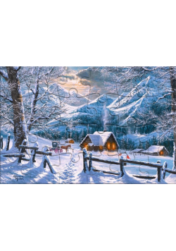 Puzzlowa kartka pocztowa Snowy Morning