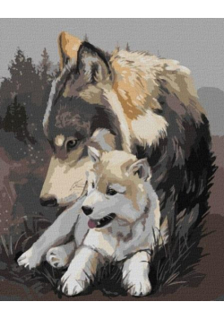 Malowanie po numerach - Wilcza delikatność 30x40cm