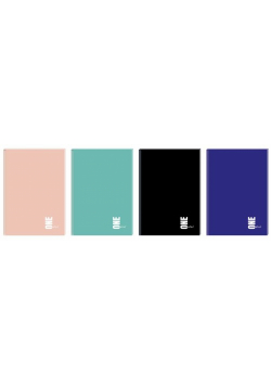 Brulion A4 w kratkę 96 kartek One Color 5 sztuk mix