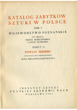 Katalog zabytków sztuki w Polsce powiat Śremski