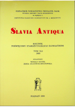 Slavia Antiqua Tom XLI