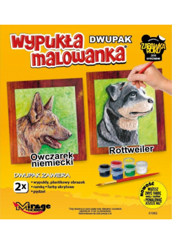 Wypukła malowanka Psy - Owczarek + Rottweiler