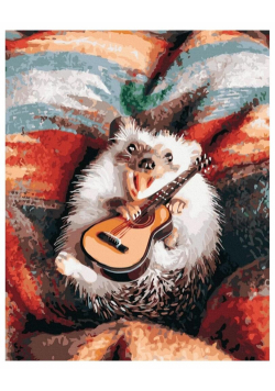 Malowanie po numerach - Jeż z gitarą 40x50cm
