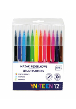 Mazaki pędzelkowe 12 kolorów YN TEEN