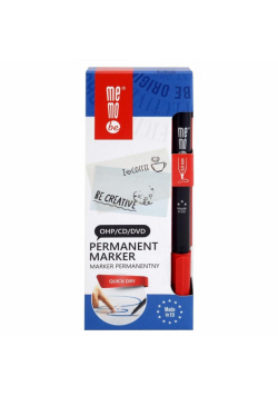 Marker permanentny 0,5mm czerwony (10szt) MemoBe