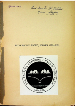 Ekonomiczny rozwój Lwowa 1772 - 1914 1935 r.