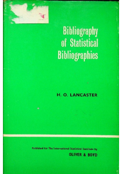 Bibliography of statistical bibliographies lancaster