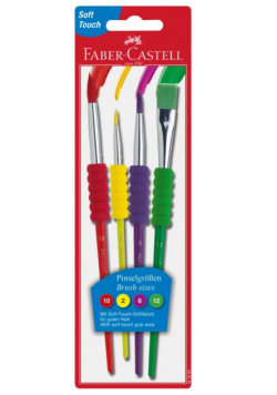 Pędzle szkolne 4 sztuki FABER CASTELL