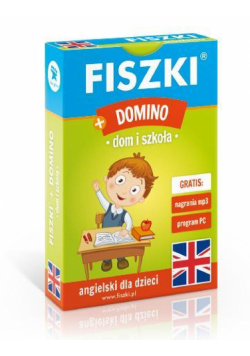 Angielski. Fiszki + Gra Domino - dom i szkoła