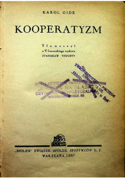 Kooperatyzm 1937 r.