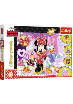 Puzzle 100 Glitter Minnie i błyskotki TREFL
