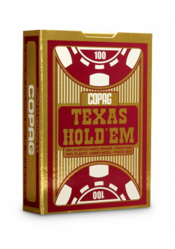 Karty Texas Hold'em Jumbo złoty/czerwony CARTAMUND