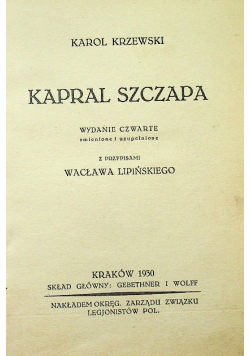 Kapral Szczapa 1930 r.