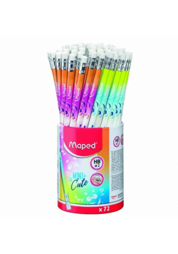 Ołówek z gumką Mini Cute HB w kubku (72szt)