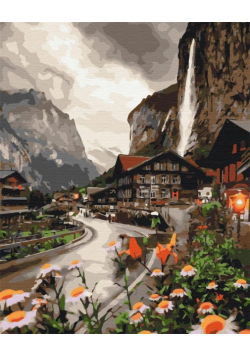 Malowanie po numerach - Miasto w Szwajcarii 40x50