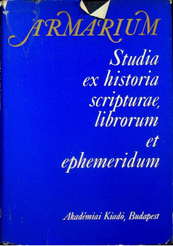 Studia ex historia scripturae librorum et ephemeridum