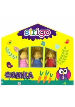 Gumka zwierzątka 3szt STRIGO
