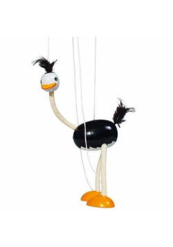 Drewniana marionetka Struś