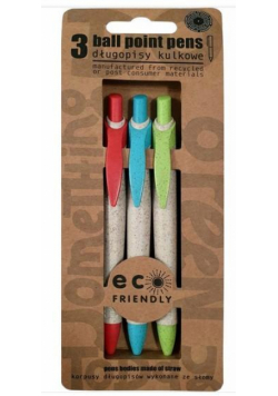 Ekologiczny długopis automatyczny 3 kolory