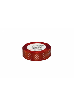 Wstążka satynowa w kropki ruda 25mmx22m
