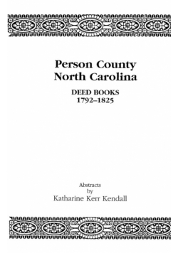 Person County, North Carolina, Deed Books, 1792-1825