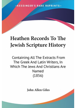 Heathen Records To The Jewish Scripture History