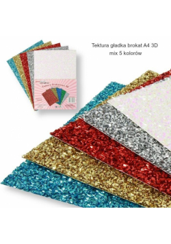 Tektura A4 gładka brokat 3D 5 kolorów