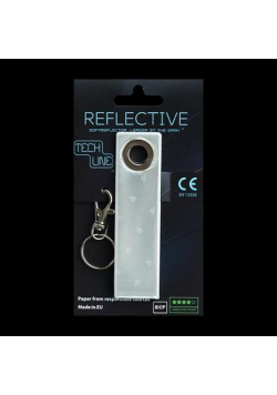 Odblaskowy breloczek Tech Line - Biały pasek