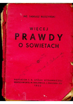 Więcej prawdy o Sowietach, 1933r.