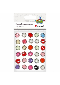 Guziki samoprzylepne kwiatki mix 12mm 30szt
