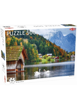Puzzle 500 Landscape: Swans on a Lake
