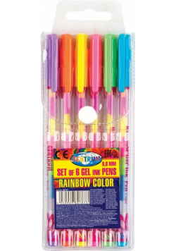 Zestaw długopisów żelowych Rainbow 6 kol 80787