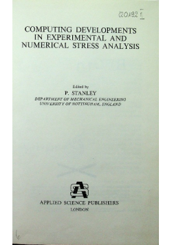 Computing Developments In Experimental And Numerical Stress Analysis