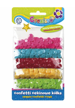 Confetti cekiny kółka 5 kolorów ASTRA