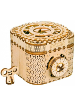 ROBOTIME Drewniane Puzzle 3D - Skrzynia Skarbów