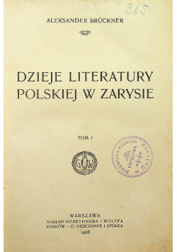 Dzieje literatury polskiej w zarysie Tom I 1908 r.