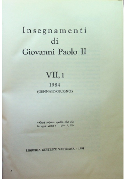 Insegnamenti di Giovanni Paolo II Tom VII Część 1