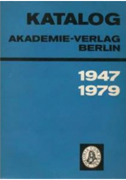 Katalog Akademie Verlag Berlin 1947 - 1979