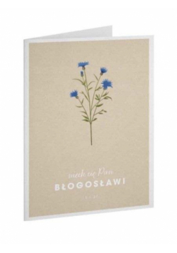 Kartka Dobro - Niech Cię Pan - niebieski kwiatek