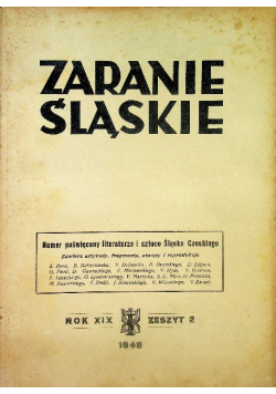 Zaranie Śląskie rok XIX zeszyt 2 1948 r.