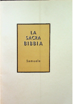La Sacra Bibbia  Samuele