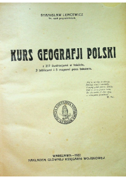 Kurs geografji Polski 1922 r.