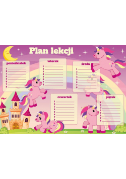 Plan lekcji - Kucyk (5szt)