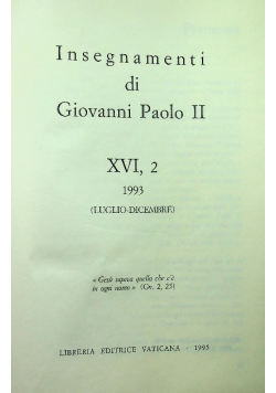 Insegnamenti di Giovanni Paolo II Tom XVI Część II