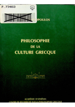 Philosophie de la Culture Grecque