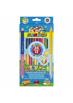 Kredki ołówkowe dwustronne Jumbo12/24 kolory